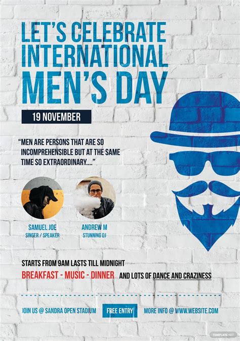 International Men's Day Poster Template in PSD - Download | Template.net