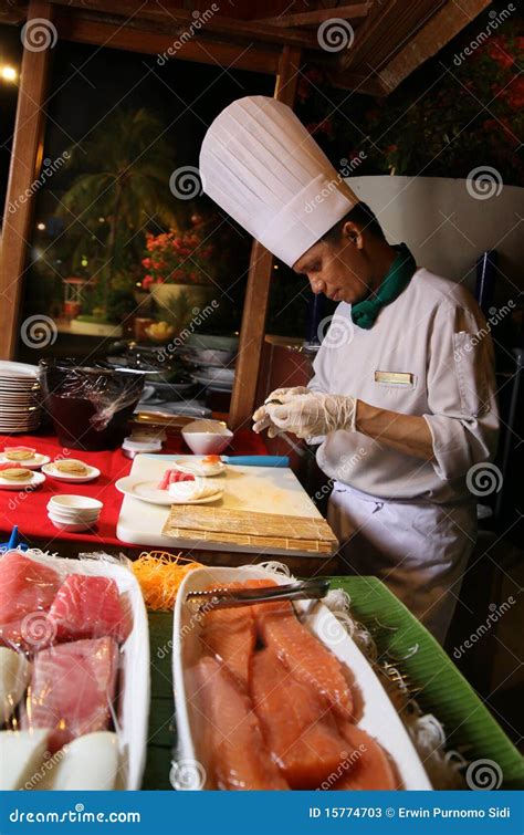 Sushi at buffet stock image. Image of culinary, chef - 15774703