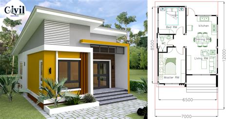 Small Home Design Plan 6.5×8.5m With 2 Bedrooms | Engineering Discoveries