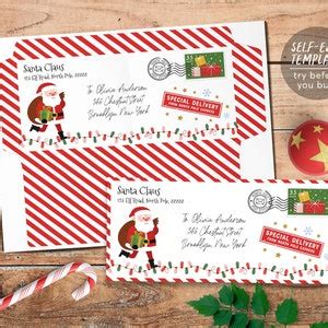 Santa Envelope Letter From Santa Editable Template, Printable Envelope ...