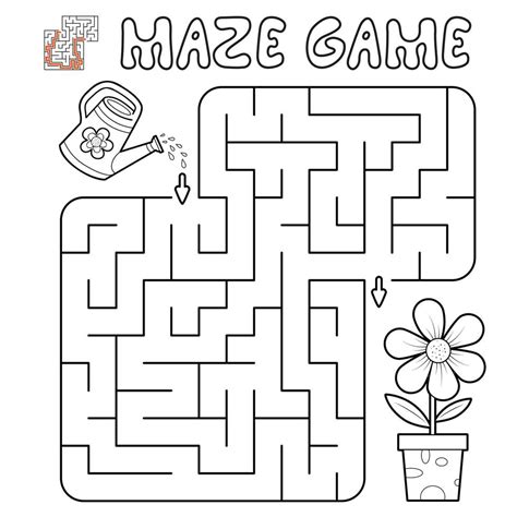 Maze puzzle game for children. Outline maze or labyrinth game with ...