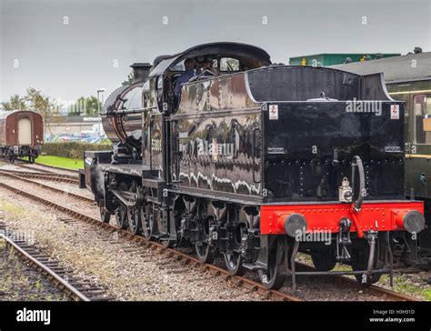 Restored Somerset and Dorset 7F 2-8-0 steam locomotive at Minehead ...