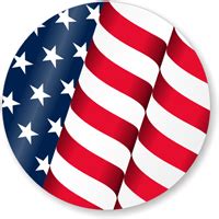 Flag Alone Hard Hat Decals Signs, SKU: HH-0360