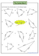 The Sine and Cosine Rule - 6 worksheets with answers | Teaching Resources