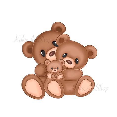 Teddy Bear Clipart, Teddy Bear PNG, Baby Shower, Digital Download ...