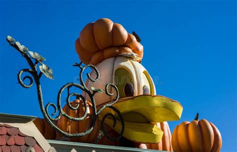 Disneyland Donald Duck Halloween Pumpkin Editorial Stock Photo - Image ...