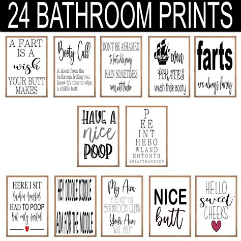 Bathroom Rules Printable Restroom Signs, Funny Bathroom Sets, Bathroom ...