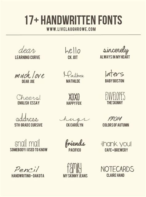 Cool Handwriting Fonts