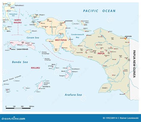 Vector Map of the Indonesian Provinces of Papua and West Papua Stock ...