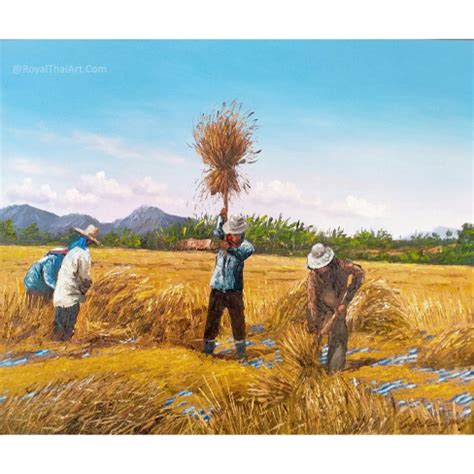 Colorful Paddy Field Painting - Original Art For Sale Online