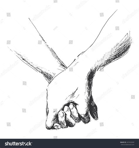 Hand Sketch Holding Hands Stock Vector (Royalty Free) 247452049 ...