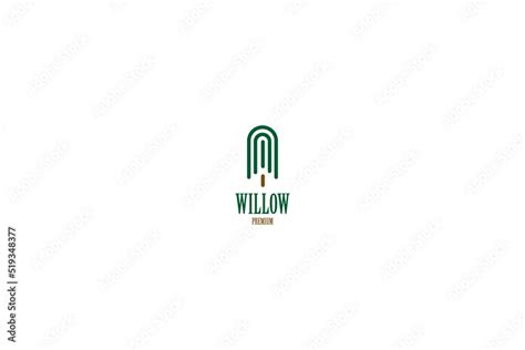 Flat willow tree logo design vector template illustration idea Stock ...