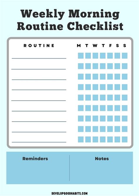 12 Printable Morning Routine Checklists For Adults And Students