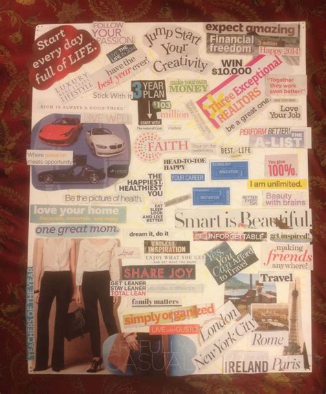 a collage of different types of stickers on a piece of paper with words