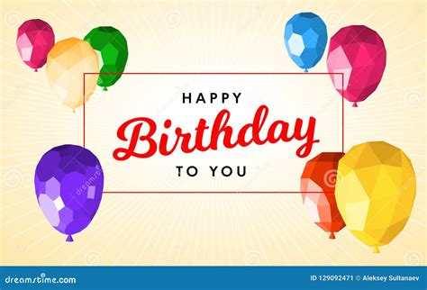 Happy Birthday Greeting Card Template Stock Vector - Illustration of ...