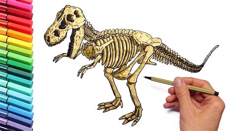 T Rex Skeleton Coloring Page | Panarukan Colors