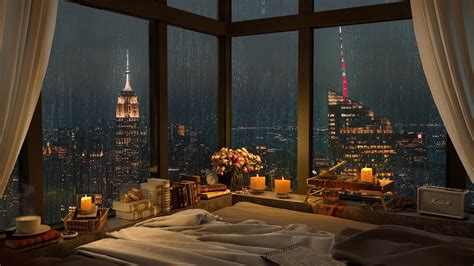 Relax and Study in a 4K Cozy Bedroom in New York City with Jazz Music ...