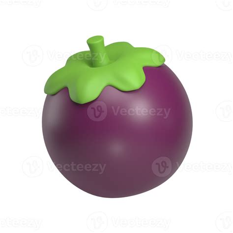 Mangosteen fruit 3d icon 15123796 PNG