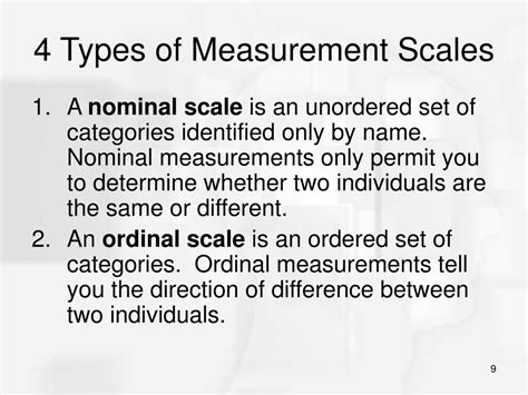 Different Types Of Measurement Scales