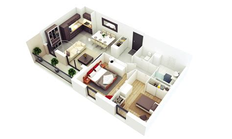 25 More 2 Bedroom 3D Floor Plans