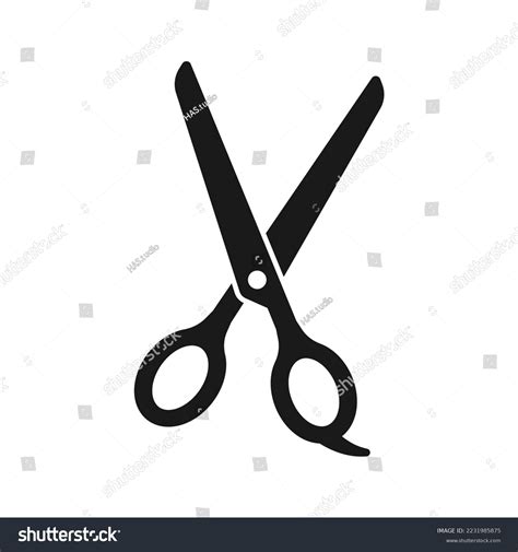 Sewing Scissors Icon Silhouette Design Template Stock Vector (Royalty ...