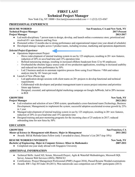 Technical Project Manager Resume Example for 2023 | Resume Worded