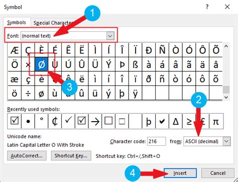 Typing Diameter Symbol [Ø] in Word/Excel – slash O - Software Accountant