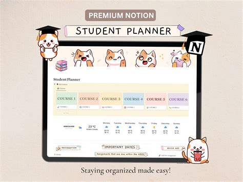 Notion Template Student Planner Notion Academic Planner, School Planner ...