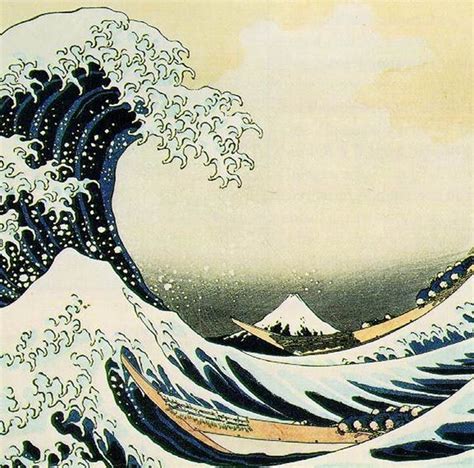 the great wave off kanishi is depicted in this painting by japanese ...