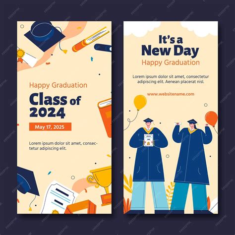 Free Vector | Flat design graduation celebration vertical banner