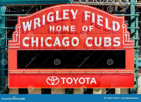 Wrigley Field Baseball Stadium Home Of The Chicago Cubs In Chicago With ...