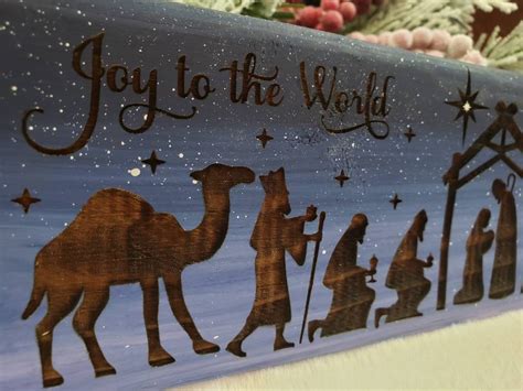 Joy To The World Nativity Scene Hand Painted and Engraved | Etsy