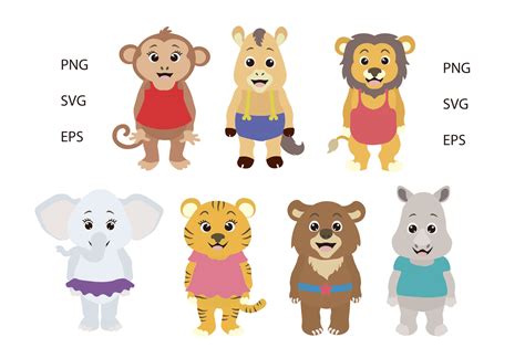 Cute Animal Clipart Set Graphic by Dysenkart · Creative Fabrica