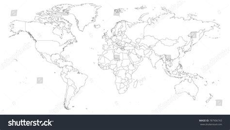 Blank Outline Map World Worksheet Geography Stock Vector (Royalty Free ...