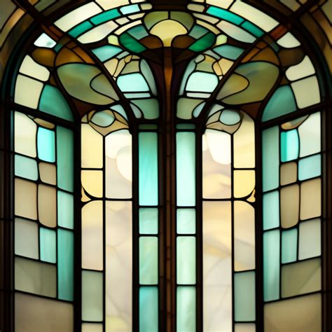 KREA AI - art nouveau tiffany fine stained glass ceiling dep...