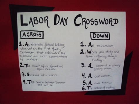 To México and Beyond: Interactive Labor Day Bulletin Board Crossword Puzzle