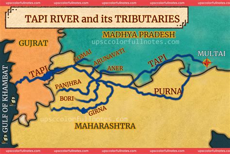 Tapti river & Tributaries | Geography map, Geography lessons, General ...