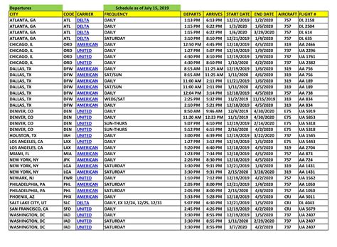 Flight Schedules at the Vail Airport