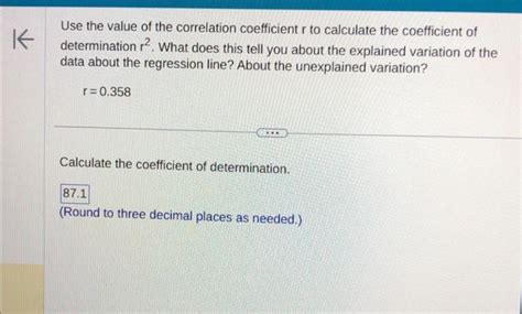 Solved Use the value of the correlation coefficient r to | Chegg.com