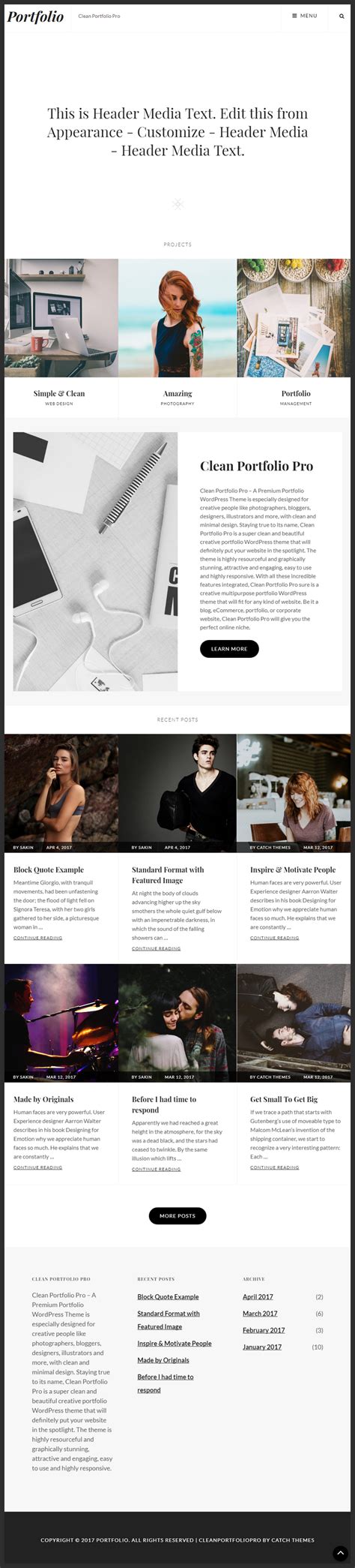 Free WordPress Web Portfolio Template | Bypeople