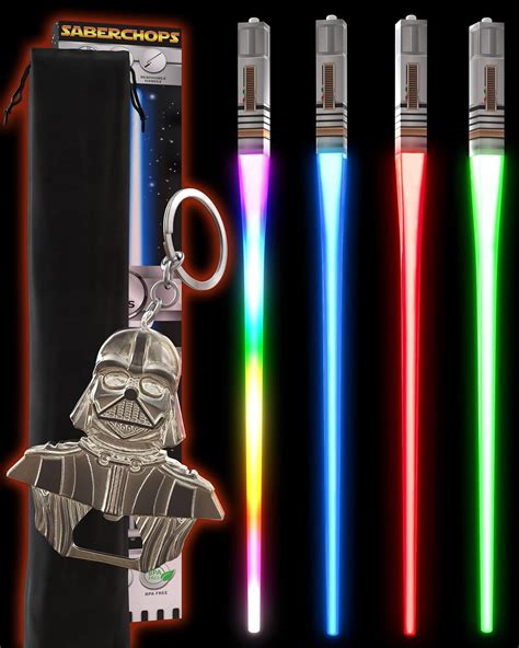 Buy Lightsaber Chopsticks Light Up Star Wars LED Reusable 9 Colors 2 ...