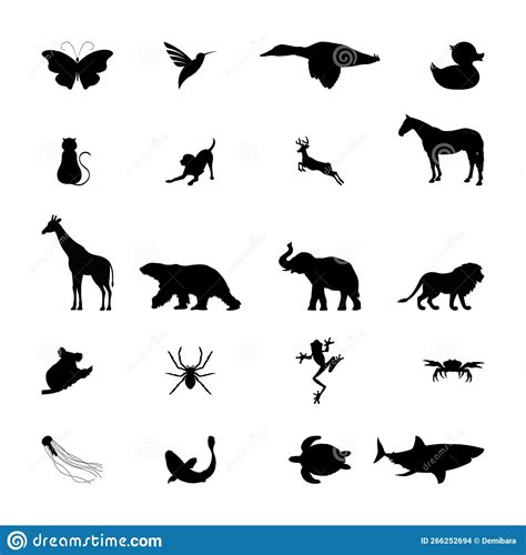 Animal Silhouette Art for Kids Stock Vector - Illustration of mammals ...