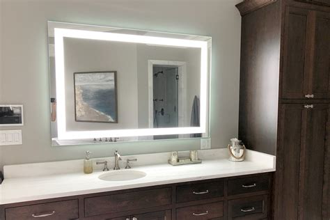 Front-Lighted LED Bathroom Vanity Mirror: 60" x 40" - Rectangular ...