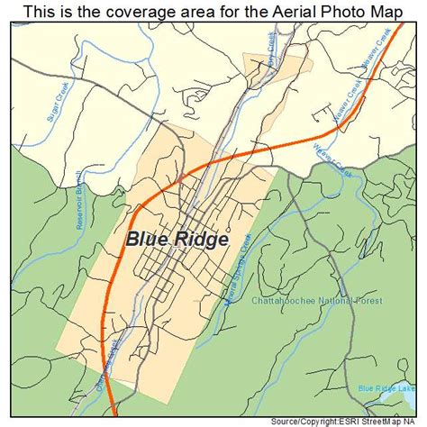 Aerial Photography Map of Blue Ridge, GA Georgia