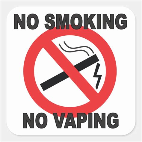 No Smoking No Vaping sign sticker | Zazzle.com