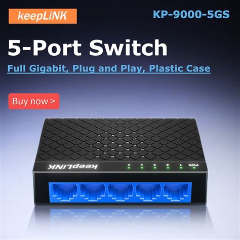 Streamline Your Network with 5-Port Gigabit Ethernet Switch – Cable