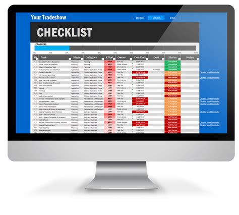 Trade Show Checklist Planning Template (Excel Template)