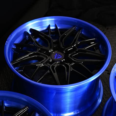 2024 Ford Mustang Wheels-19inch Custom Black&Blue Concave Rims