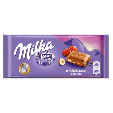 Milka Trauben-Nuss Schokolade, 5 Tafeln Schokolade Tafeln Milka Schokoladentafeln