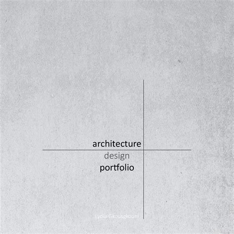 Architecture Portfolio Cover Page